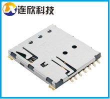 深圳SIM卡座廠家直銷 NANO SIM卡座6+1PIN自彈式防潰PIN NANO微型小卡槽